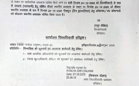 उत्तराखंड: इस जिले में 23 को अवकाश घोषित