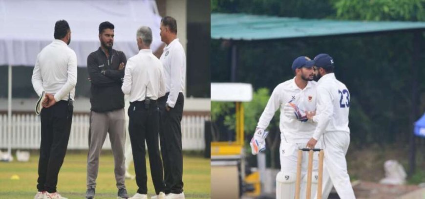 रामनगर में रणजी ट्रॉफी मैच, रेलवे के खिलाड़ियों के बीच आपस में हुई नोकझोंक !