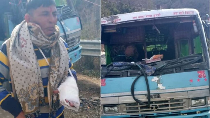 उत्तराखंड: यमुनोत्री हाईवे पर स्कूल बस पर गिरा मलबा