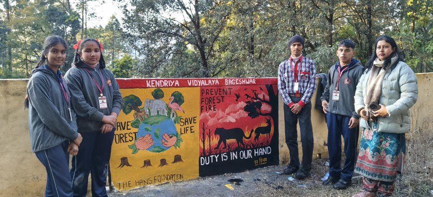 हंस फाउंडेशन ने आयोजित की फॉरेस्ट फायर प्रिवेंशन प्रतियोगिता, बच्चों ने वॉल पेंटिंग से दिया जंगल बचाने का संदेश