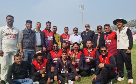 हल्द्वानी और देहरादून के पत्रकारों के बीच अंतर्राष्ट्रीय स्टेडियम में शानदार क्रिकेट मैच धड़ाधड़ चले शॉट