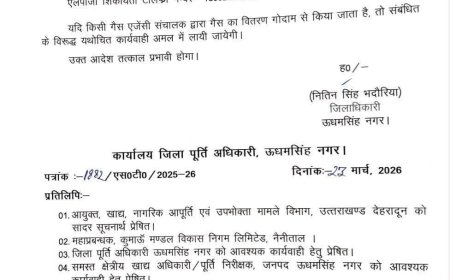 रुद्रपुर: (बड़ी खबर) गैस सिलेंडर को लेकर नए आदेश जारी