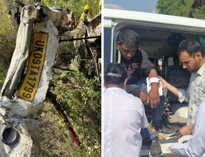 उत्तराखंड में हुआ बड़ा हादसा: यूटिलिटी वाहन खाई में गिरा, बचाव कार्य जारी