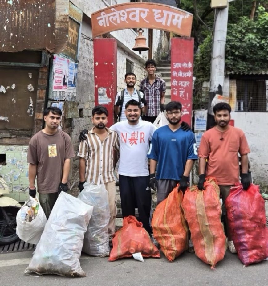 तीन सप्ताह के स्वच्छता अभियान से नीलेश्वर मंदिर मार्ग हुआ जगमगाता, स्वयंसेवकों ने किया भारी मात्रा में कचरा हटाने का कार्य