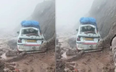 उत्तराखंड में हाईवे पर गिरा भारी बोल्डर, एक ही परिवार के छह लोग अमानवीय स्थिति में फंसे