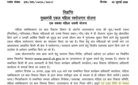 देहरादून: राज्य में सिंगल महिलाओं के लिए रोजगार योजना - आवेदन की प्रक्रिया शुरू