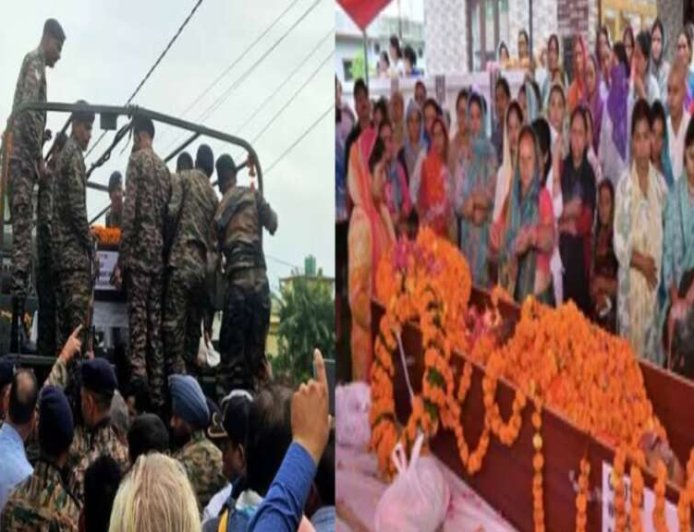 उत्तराखंड के बलवंत सिंह को तिरंगे में विदाई, पत्नी को पति का पार्थिव शरीर देख बहे आंसू