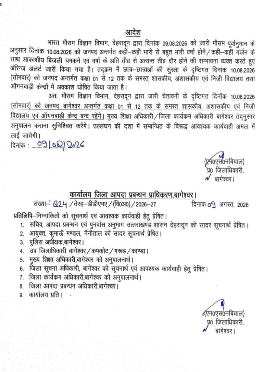 उत्तराखंड में भारी बारिश के चलते कल छुट्टी घोषित, सभी के लिए जरूरी जानकारी